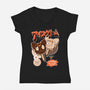 Moon Ice Cream-Womens-V-Neck-Tee-ellr
