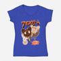 Moon Ice Cream-Womens-V-Neck-Tee-ellr
