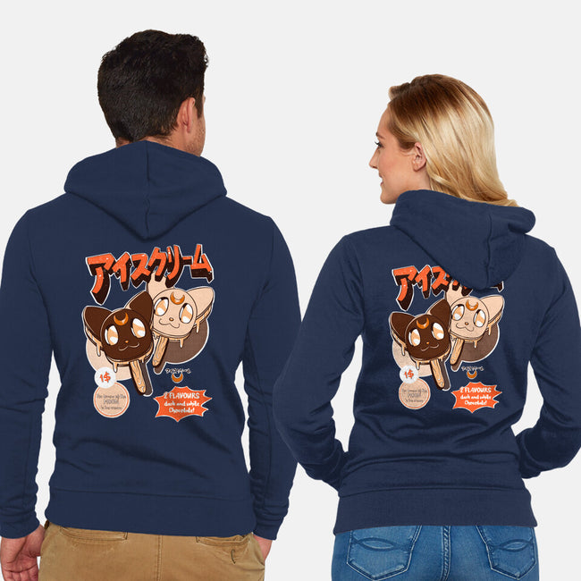Moon Ice Cream-Unisex-Zip-Up-Sweatshirt-ellr