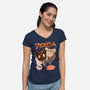 Moon Ice Cream-Womens-V-Neck-Tee-ellr