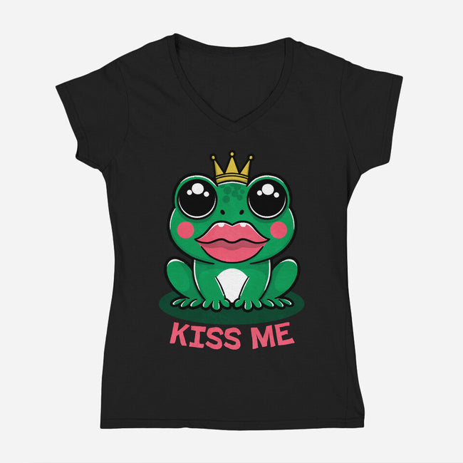 Kiss Me-Womens-V-Neck-Tee-fanfreak1