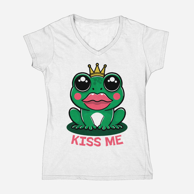 Kiss Me-Womens-V-Neck-Tee-fanfreak1