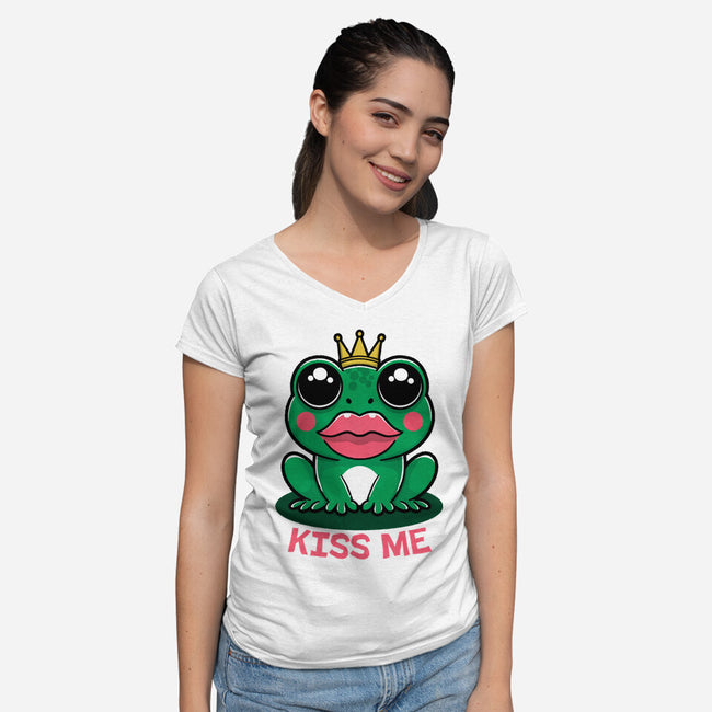 Kiss Me-Womens-V-Neck-Tee-fanfreak1