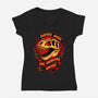 Always Down For Dino Movies-Womens-V-Neck-Tee-patrickgp