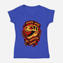 Always Down For Dino Movies-Womens-V-Neck-Tee-patrickgp