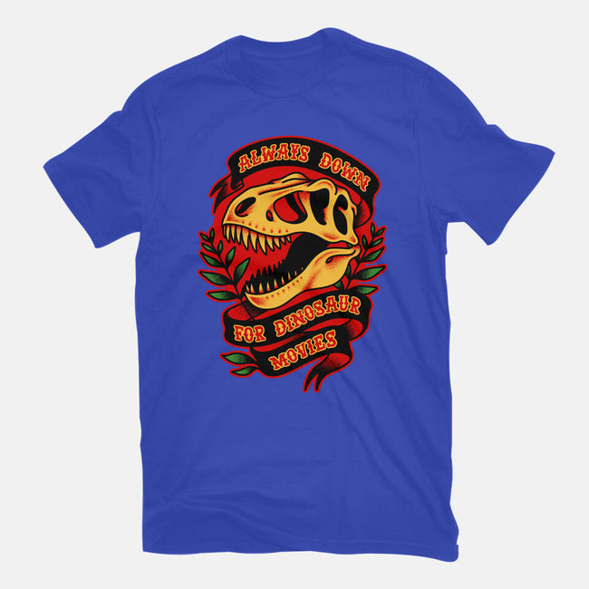 Always Down For Dino Movies-Mens-Basic-Tee-patrickgp