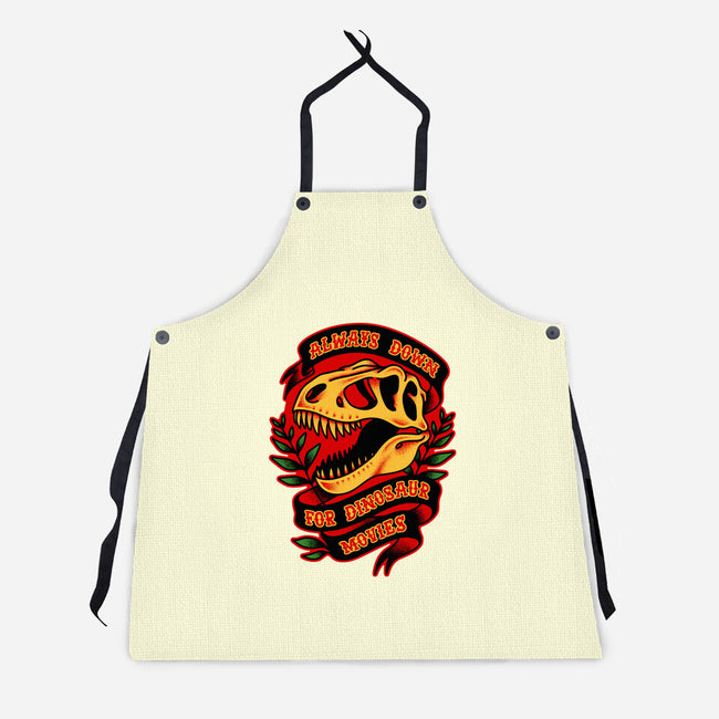 Always Down For Dino Movies-Unisex-Kitchen-Apron-patrickgp