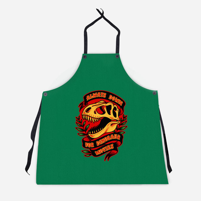 Always Down For Dino Movies-Unisex-Kitchen-Apron-patrickgp