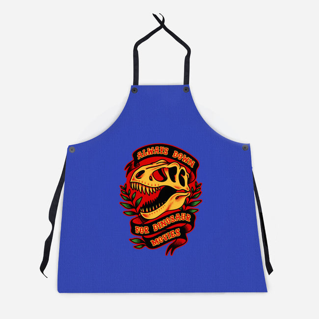Always Down For Dino Movies-Unisex-Kitchen-Apron-patrickgp