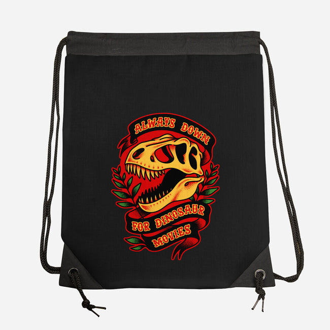 Always Down For Dino Movies-None-Drawstring-Bag-patrickgp