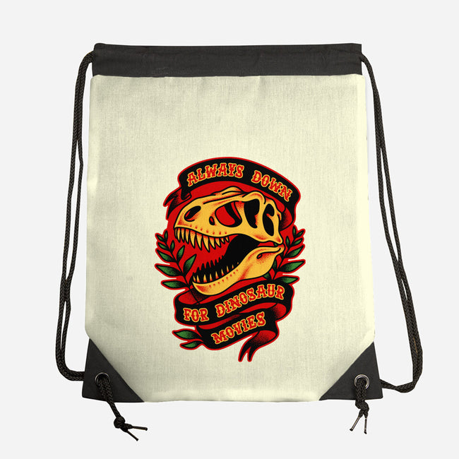 Always Down For Dino Movies-None-Drawstring-Bag-patrickgp