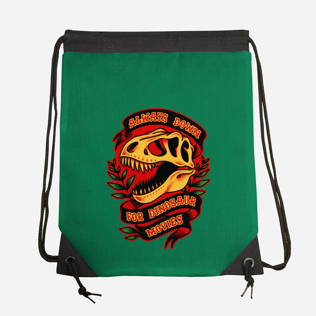 Always Down For Dino Movies-None-Drawstring-Bag-patrickgp