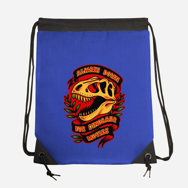 Always Down For Dino Movies-None-Drawstring-Bag-patrickgp