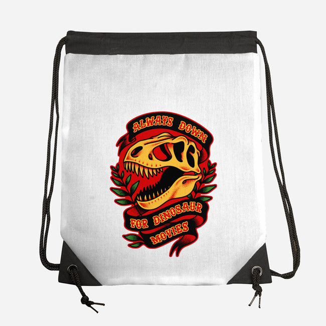 Always Down For Dino Movies-None-Drawstring-Bag-patrickgp