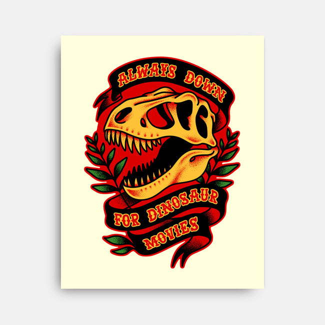 Always Down For Dino Movies-None-Stretched-Canvas-patrickgp