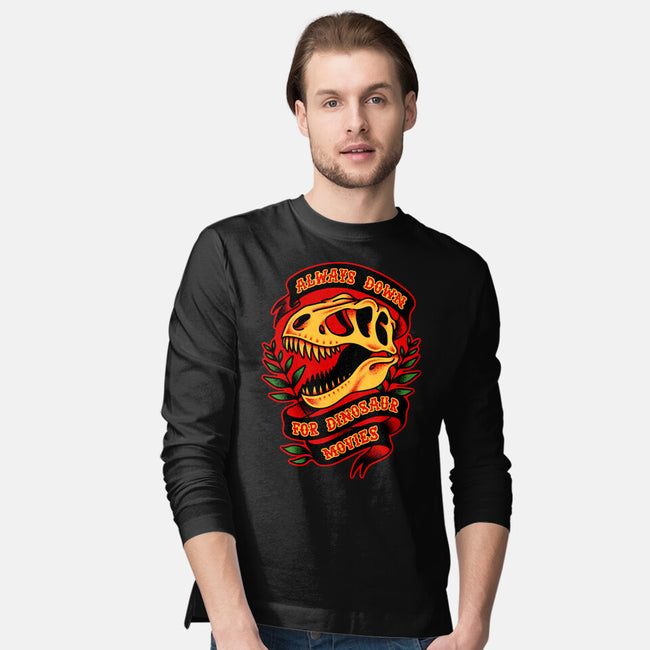 Always Down For Dino Movies-Mens-Long Sleeved-Tee-patrickgp