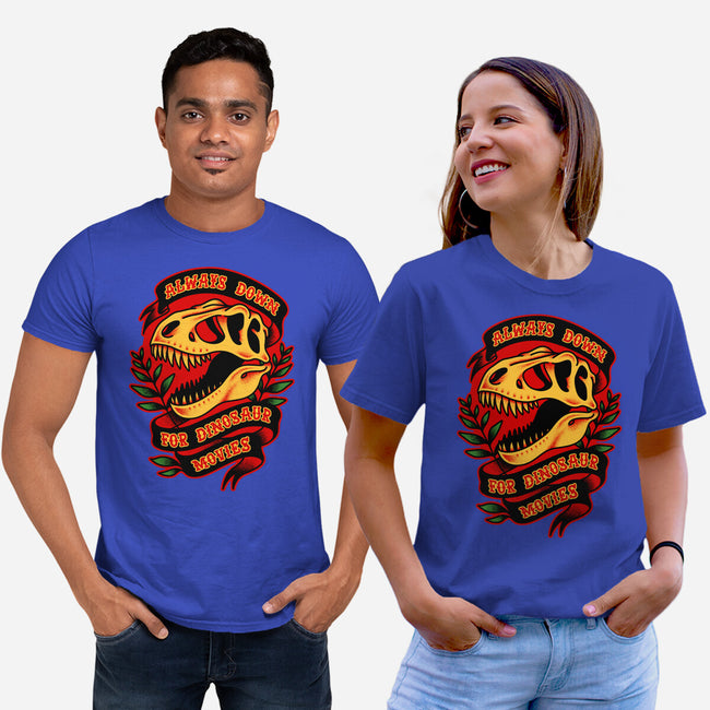 Always Down For Dino Movies-Unisex-Basic-Tee-patrickgp