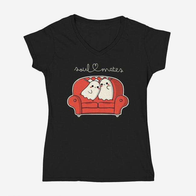 Soulmates-Womens-V-Neck-Tee-Freecheese
