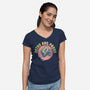 Retro And Proud-Womens-V-Neck-Tee-glitchygorilla