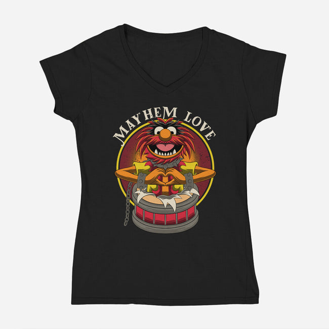 Mayhem Love-Womens-V-Neck-Tee-rmatix