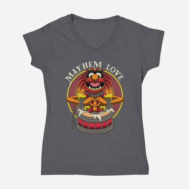 Mayhem Love-Womens-V-Neck-Tee-rmatix