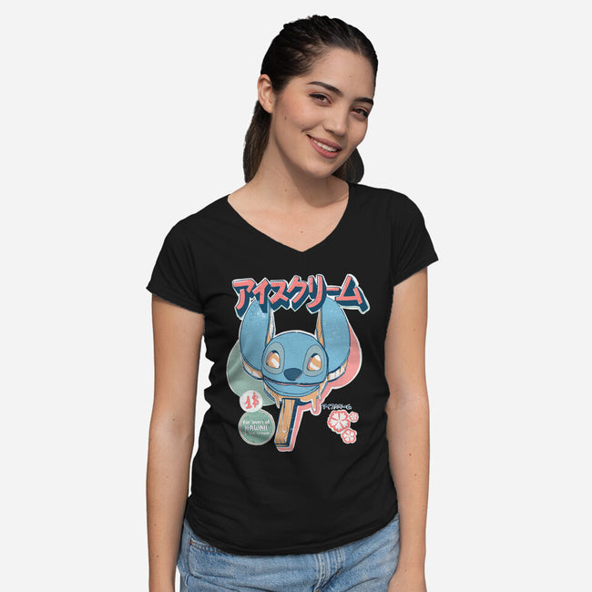 Hawaiian Ice Cream-Womens-V-Neck-Tee-ellr