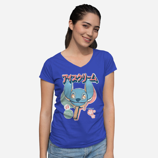 Hawaiian Ice Cream-Womens-V-Neck-Tee-ellr