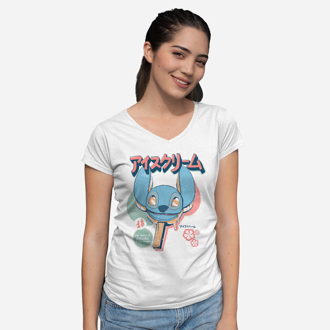 Hawaiian Ice Cream-Womens-V-Neck-Tee-ellr