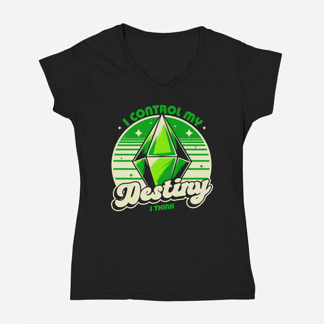 Video Game Destiny-Womens-V-Neck-Tee-Studio Mootant