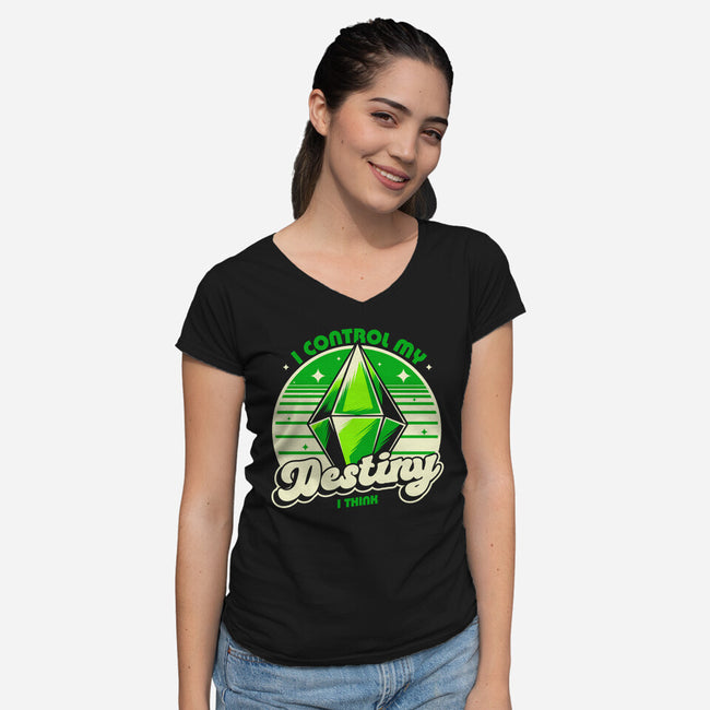 Video Game Destiny-Womens-V-Neck-Tee-Studio Mootant