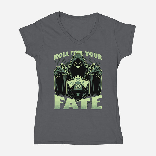 RPG Dice Fate-Womens-V-Neck-Tee-Studio Mootant