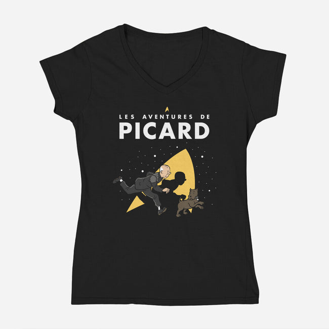 Les Adventures-Womens-V-Neck-Tee-demonigote