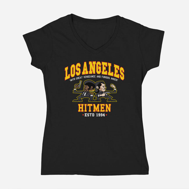 Los Angeles Hitmen-Womens-V-Neck-Tee-demonigote