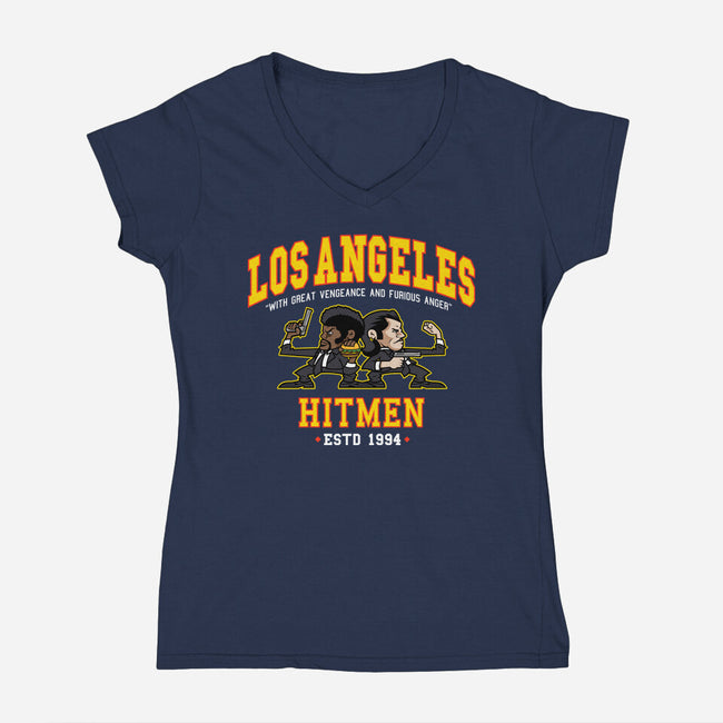 Los Angeles Hitmen-Womens-V-Neck-Tee-demonigote