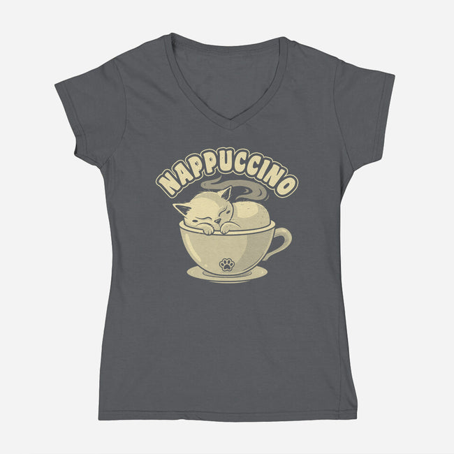 Nappuccino-Womens-V-Neck-Tee-erion_designs