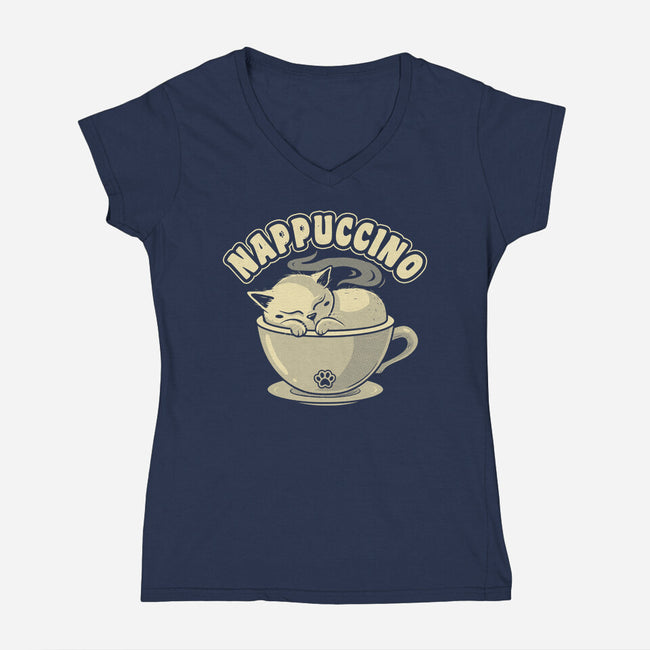 Nappuccino-Womens-V-Neck-Tee-erion_designs