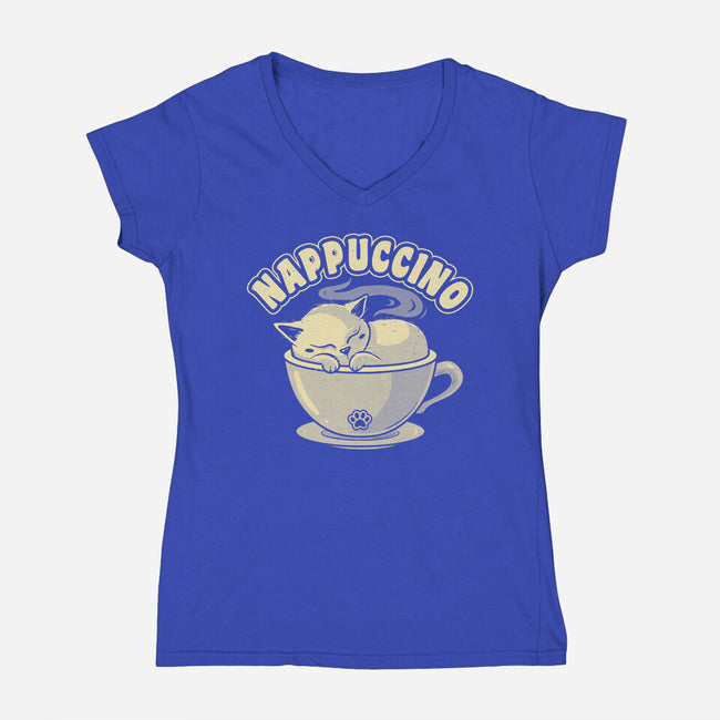 Nappuccino-Womens-V-Neck-Tee-erion_designs