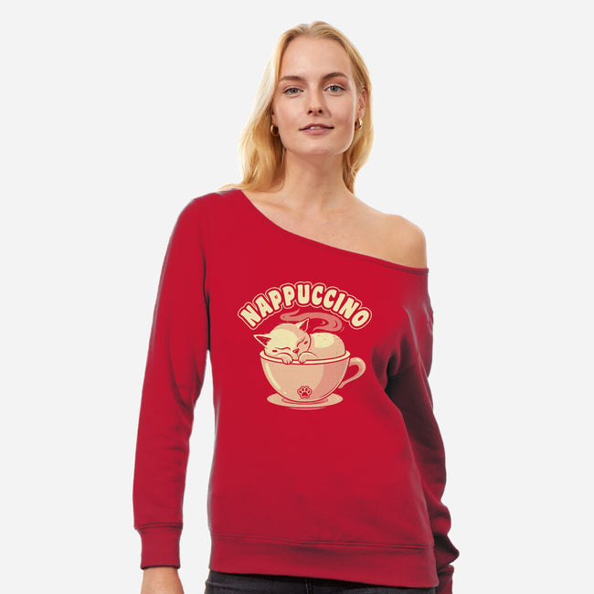 Nappuccino-Womens-Off Shoulder-Sweatshirt-erion_designs