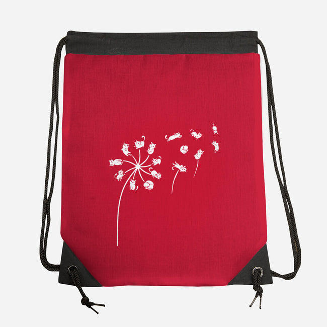 Cat Flower-None-Drawstring-Bag-erion_designs