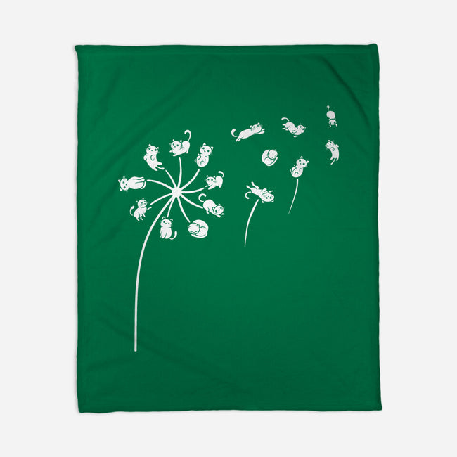 Cat Flower-None-Fleece-Blanket-erion_designs