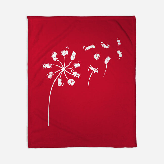 Cat Flower-None-Fleece-Blanket-erion_designs
