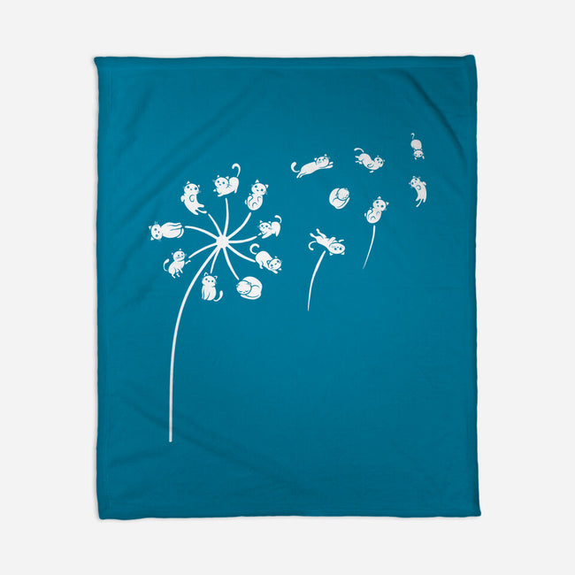 Cat Flower-None-Fleece-Blanket-erion_designs