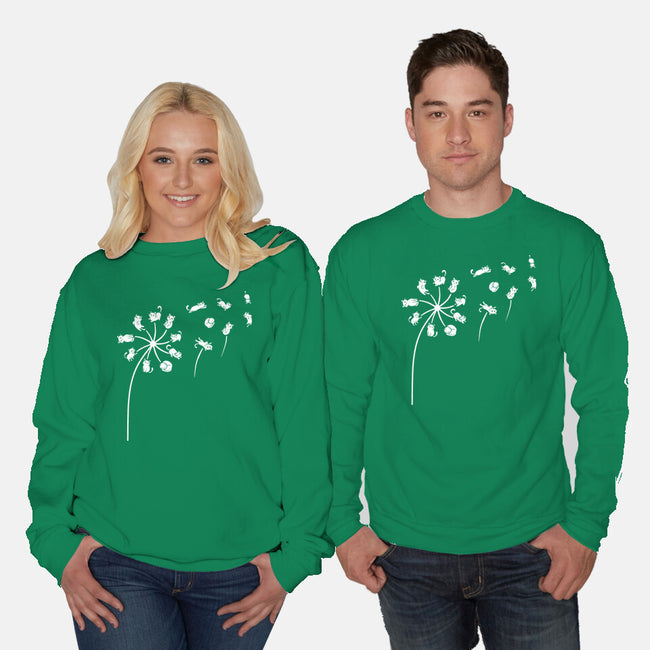 Cat Flower-Unisex-Crew Neck-Sweatshirt-erion_designs