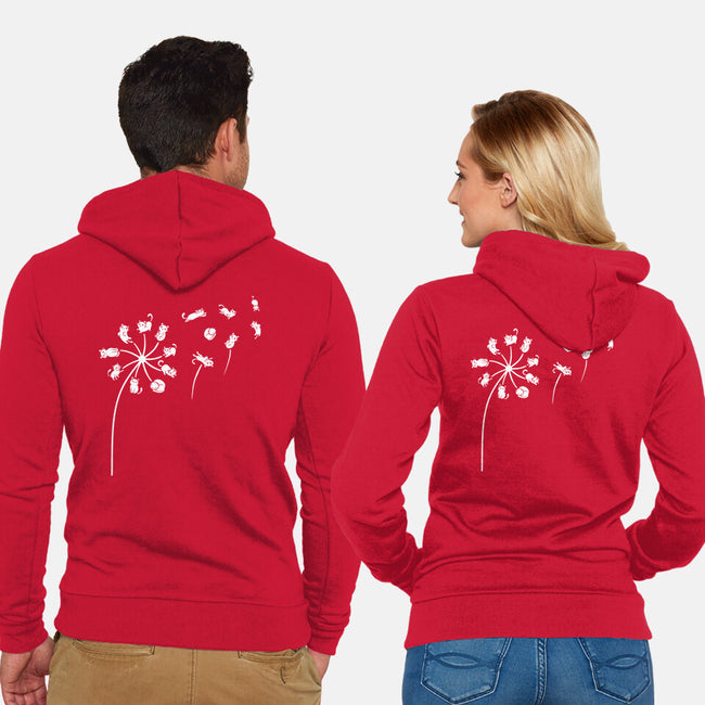 Cat Flower-Unisex-Zip-Up-Sweatshirt-erion_designs
