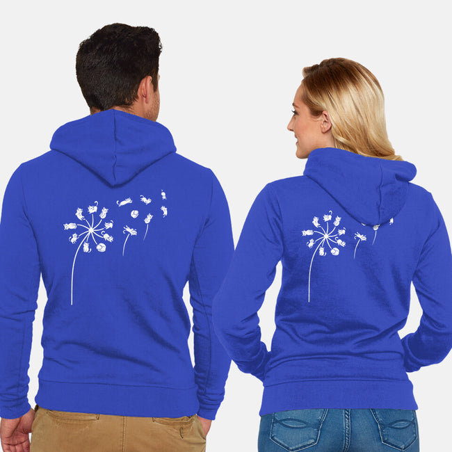 Cat Flower-Unisex-Zip-Up-Sweatshirt-erion_designs