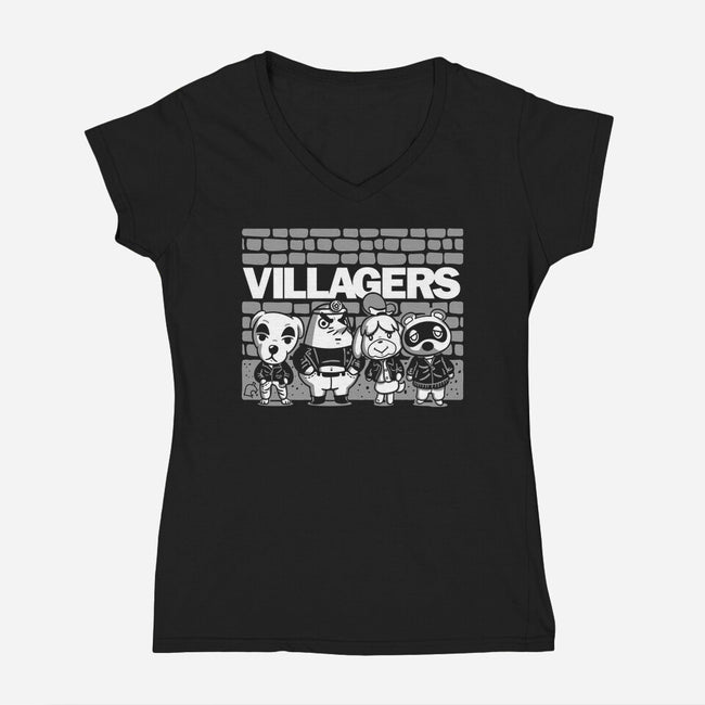 Punk Villagers-Womens-V-Neck-Tee-demonigote