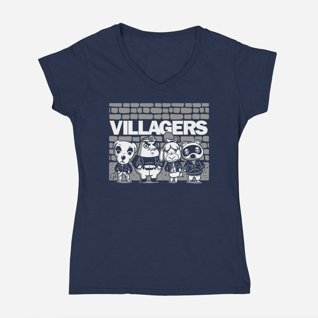 Punk Villagers-Womens-V-Neck-Tee-demonigote