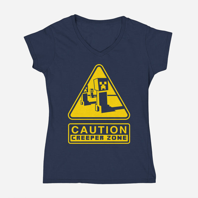 Danger Creeper-Womens-V-Neck-Tee-demonigote