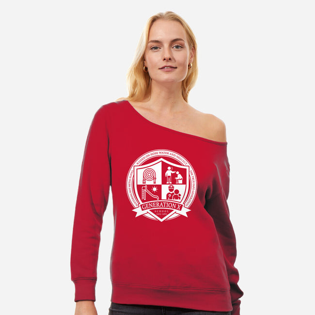 Generation X School-Womens-Off Shoulder-Sweatshirt-DrMonekers