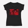 Neotokyo Duel-Womens-V-Neck-Tee-demonigote